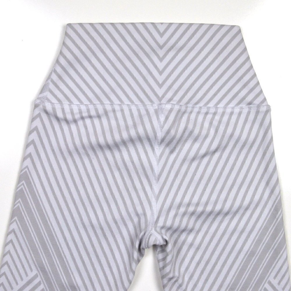 alo Diagonal Stripe Santa Fe White Crop Legging XS - Picture 4 of 8